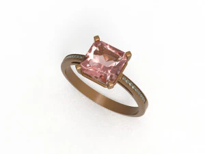 rose gold with gems 3D Model
