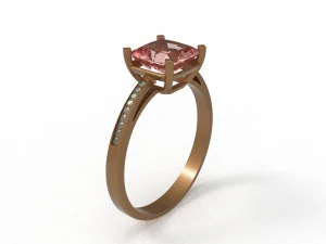 rose gold with gems 3D Model