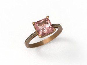 rose gold with gems 3D-Modell