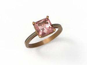rose gold with gems 3D Model