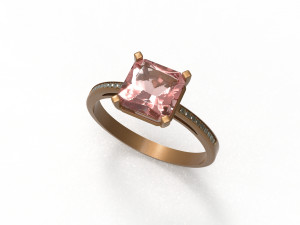 rose gold with gems 3D-Modell