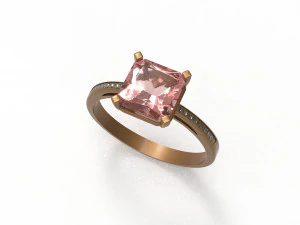 rose gold with gems 3D Model