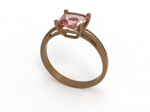rose gold with gems 3D-Modell
