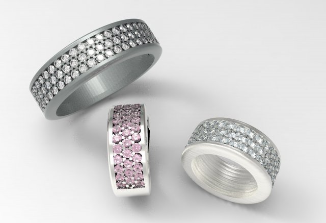 half way 3 raw wedding ring Model 3D .c4d .max .obj .3ds .fbx .stl .blend