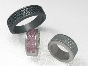 half way 3 raw wedding ring 3D Model