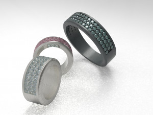 half way 3 raw wedding ring Model 3D