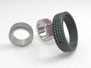 half way 3 raw wedding ring Model 3D