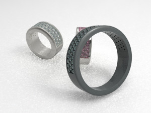 half way 3 raw wedding ring Model 3D