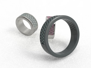 half way 3 raw wedding ring Model 3D
