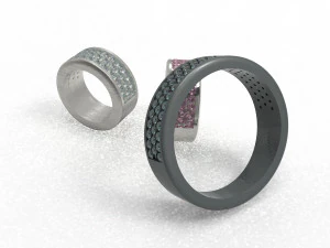 half way 3 raw wedding ring 3D Model