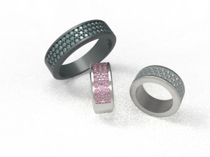 half way 3 raw wedding ring Model 3D