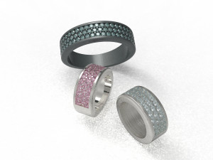 half way 3 raw wedding ring Model 3D