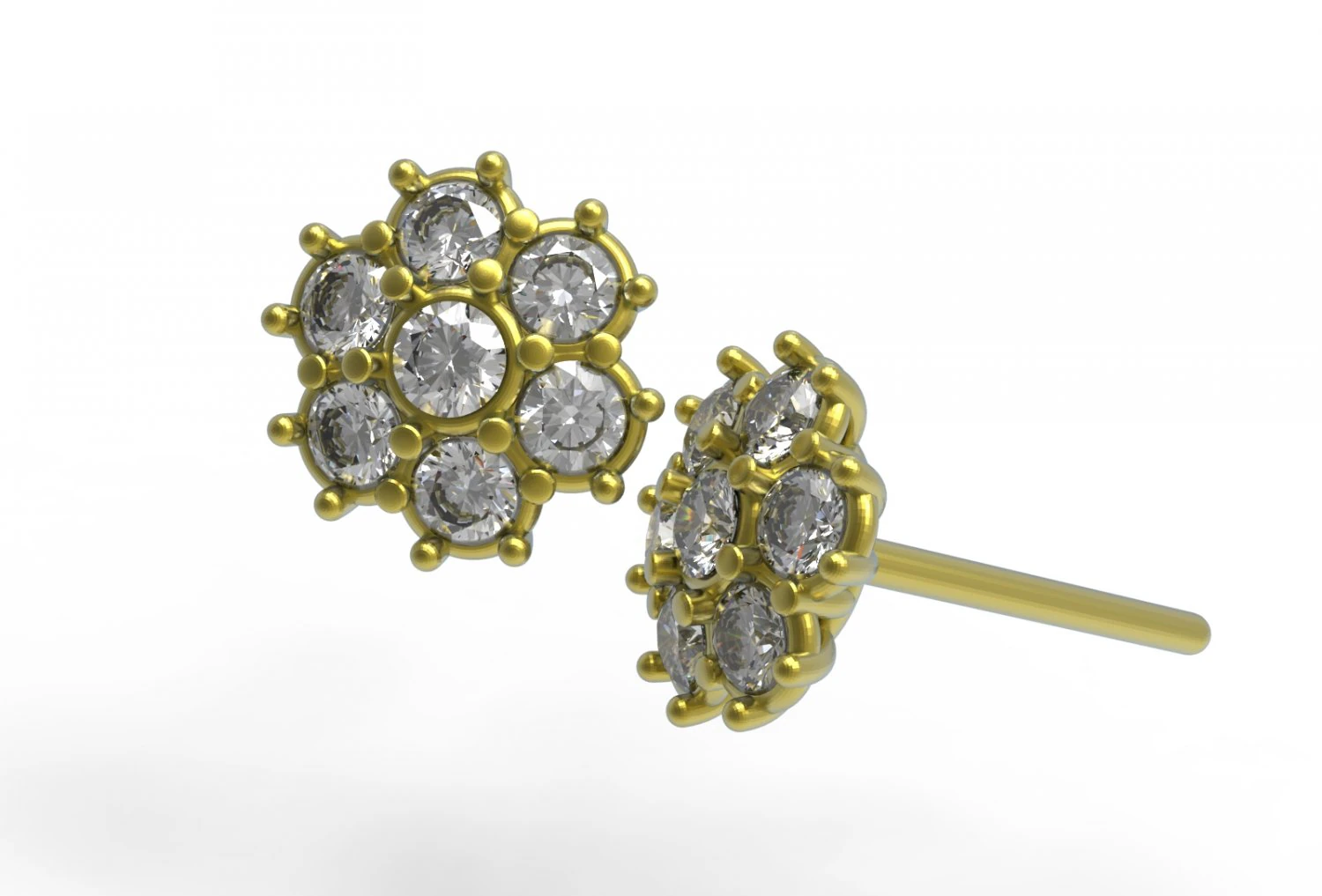Flower earing 3D Model .c4d .max .obj .3ds .fbx .stl .blend 