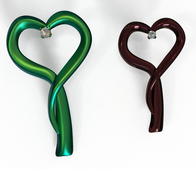 hearts pendant 3D Модель .c4d .max .obj .3ds .fbx .stl .blend 
