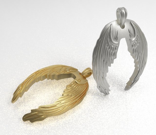 wings pendant 3D Model .c4d .max .obj .3ds .fbx .stl .blend 