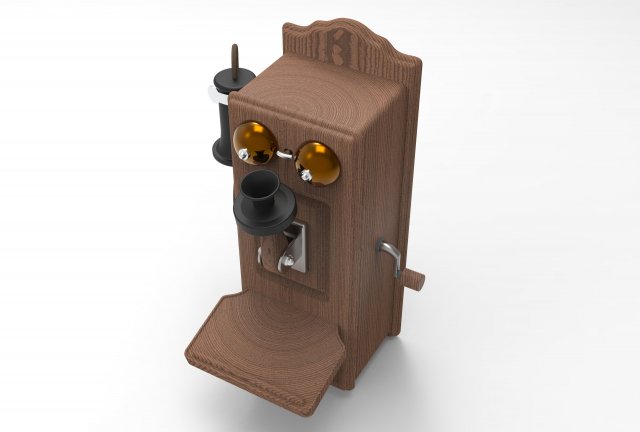 antique wall phone 3D Model .c4d .max .obj .3ds .fbx .stl .blend