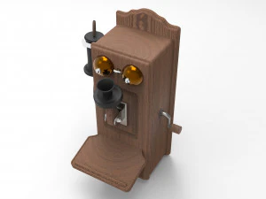 telefone de parede antigo Modelo 3D