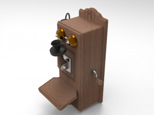 antique wall phone 3D Model
