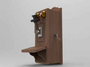 antique wall phone 3D Model