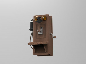 antique wall phone 3D Model
