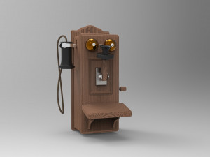 antique wall phone 3D Model