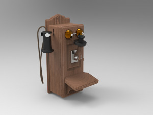 antique wall phone 3D Model