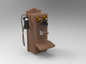 antique wall phone 3D Model