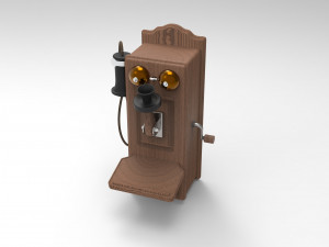 antique wall phone 3D Model