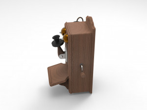 antique wall phone 3D Model