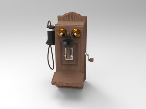 antique wall phone 3D Model