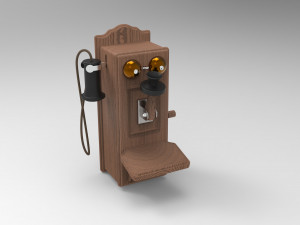 antique wall phone 3D Model