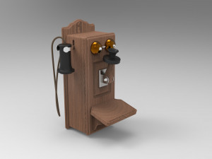 antique wall phone 3D Model
