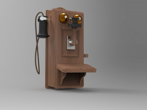 antique wall phone 3D Model