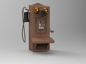 antique wall phone 3D Model