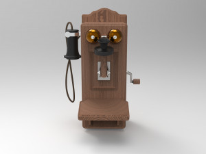 antique wall phone 3D Model