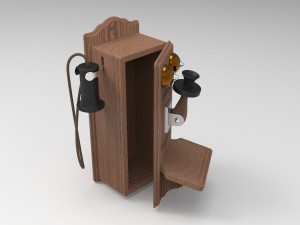 antique wall phone 3D Model