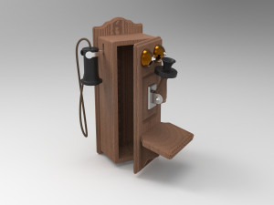 antique wall phone 3D Model