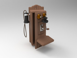 antique wall phone 3D Model