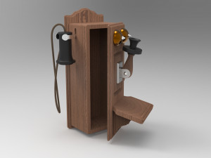 antique wall phone 3D Model