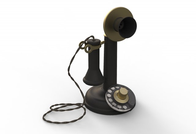 antique ancient table phone 3D Модель .c4d .max .obj .3ds .fbx .stl .blend 