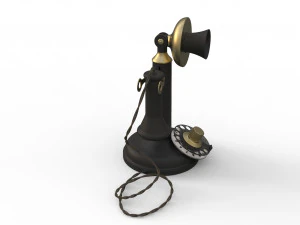 antique ancient table phone 3D Model