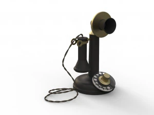 antique ancient table phone 3D Model