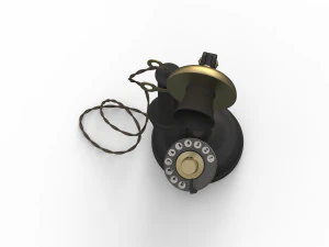 antique ancient table phone 3D Model
