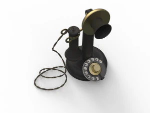 antique ancient table phone 3D Model