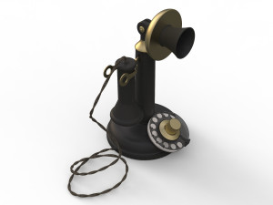 antique ancient table phone 3D Модель