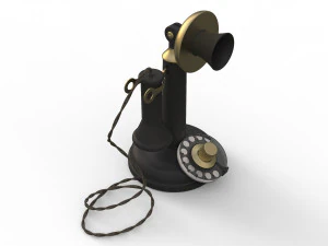 antique ancient table phone 3D Model
