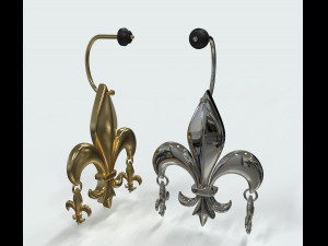 fleur de lis earring 3D Model