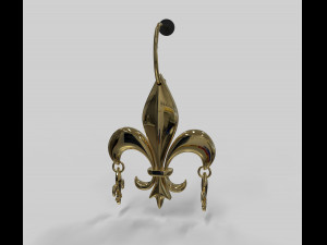 fleur de lis earring 3D 模型