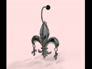 fleur de lis earring 3D 模型