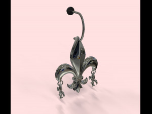 fleur de lis earring 3D 模型
